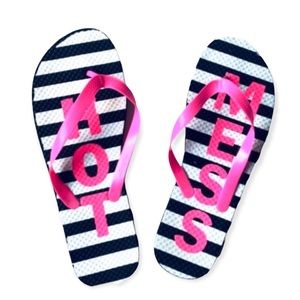 Tropic Sun "Hot Mess" Striped Flip Flops
